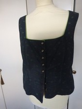 Jobeline Damen Landhaus Trachten Weste 42 Baumwolle Strass Knöpfe