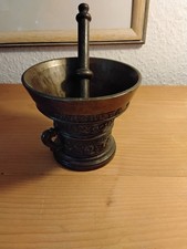 Antiker Bronze/Messing Apotheken Mörser mit Stößel  / Pistill 1,1kg "anno 1642"