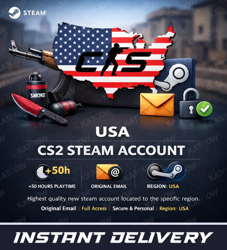 Usa cs2 steam - account, +50