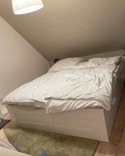 Weißes Ikea Brimnes Bett 160x200, mit Lattenrost 