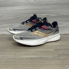 Saucony Ride 15 Laufschuhe Größe 10 grau Training Run Turnschuhe weiß Fitnessstudio