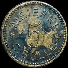 NOTGELD: 5 Pfennig. MOLKEREI /