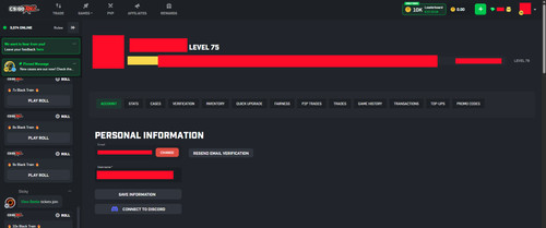 Csgoroll account lvl if - 75, dm