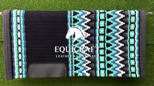 Black western wool saddle - wool,