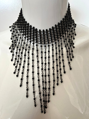 Schwarzes perlen collier - schwarzes,