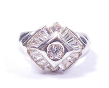 Cocktail Ring CZ Kanal Set 925
