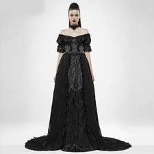 Punk Rave Vintage Goth Gothic Victorian Ballkleid Maxikleid - Versailles Schwarz