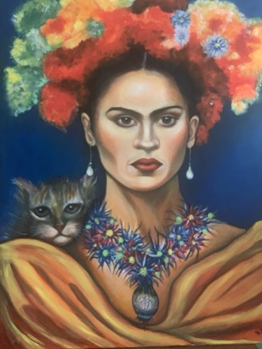 Frida mit der katze - ,