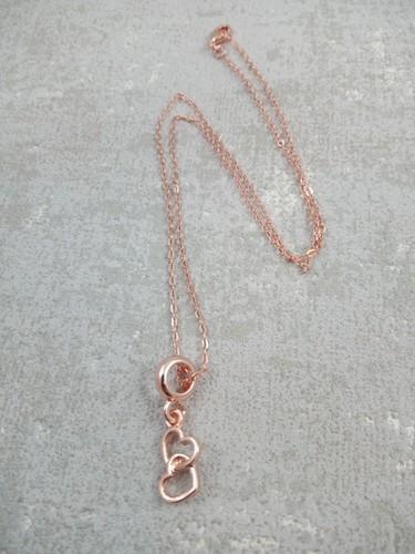 Doppel herz halskette rosegold - doppel,