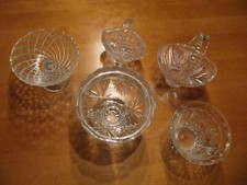 Kristallkörbchen 1x Mercedes Annahütte / 1x RedBird Hofbauer +3 St. Glasschalen