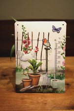 Blechschild mit Thermometer