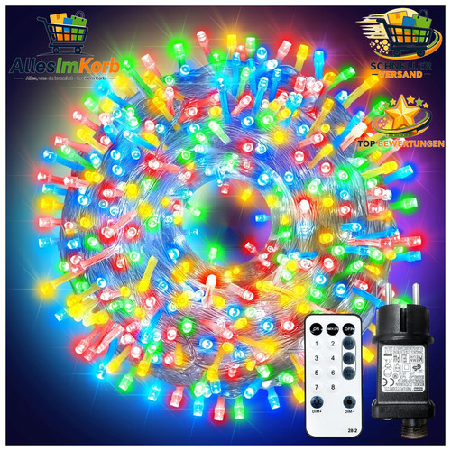 Lichterkette 20m 200 led bunt - 20m,