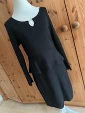 ✦ COMMA ✦ Gr. 42 ∞ Damen Strickkleid m. Schößchen ∞ Trompetenärmel