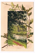 Künstlekarte sign. Mailick, Landschaft.