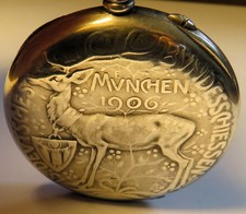 IWC Schaffhausen seltenste Schützenuhr Silber München 1906 Bundesschiessen