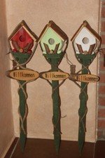 Gartenstecker aus Holz mit