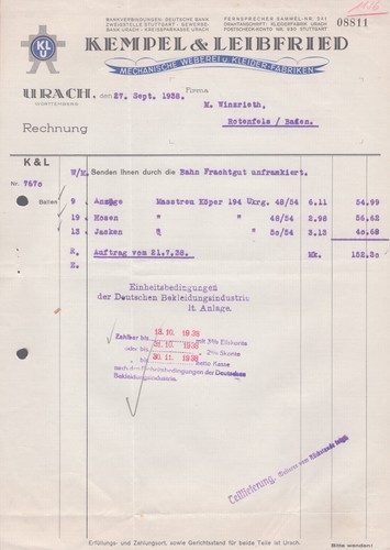 Rechnung kempel leibfried - kempel,