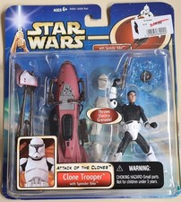Star-Wars Hasbro Episode 2 Figur Clone Trooper+Speeder Bike ☆2002☆Sammlung