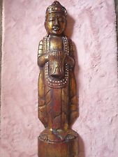 Big Buddha Holz Figur Feng Shui stehend 100 cm gold