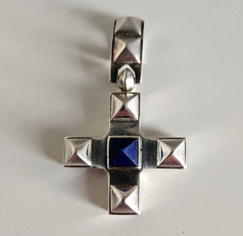 925 silber kreuz anhänger mit - silber,