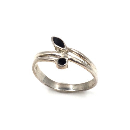925 silber ring schwarzer - silber,