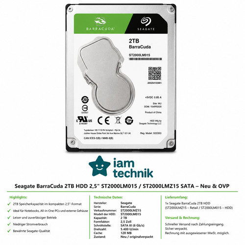 Seagate barracuda 2tb hdd - seagate,