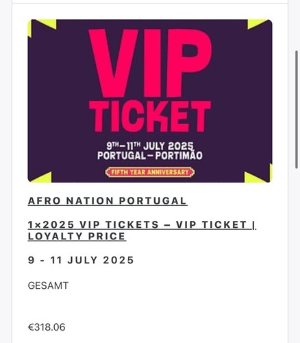 Afro nation vip - afro, tickets