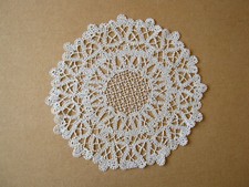 alte Klöppeldecke_Klöppeldeckchen rund 35 cm Erzgebirge Antik Handarbeit ##13