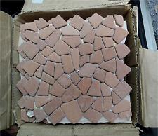 10er Pack á 30 x 30 cm Mosaikfliesen Terrakotta Naturstein Bruch braun Wand Bode