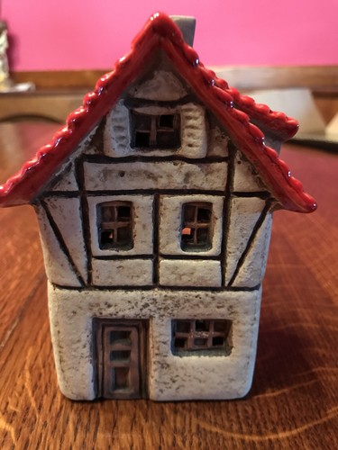 Windlicht haus handbemalt - windlicht,