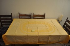 große Tischdecke, Jacquard, gelb, ca. 154 x 125 cm