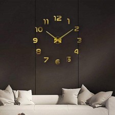 Moderne 3D XXL Wanduhr Gold