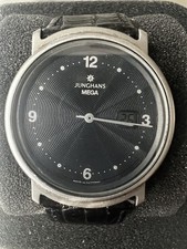 RARITÄT - JUNGHANS MEGA (19 4400 …) – FUNKUHR – ARMBANDUHR – SCHWARZ – Herrenuhr