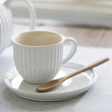 2tlg. Tasse mit Untertasse MYNTE Pure White Landhausgeschirr Teetasse IB LAURSEN
