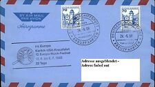 Dt. Schiffspost MS EUROPA 1988 Karibik USA Kreuzfahrt auf Aerogramm Luftpost