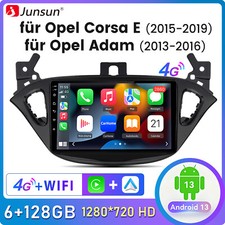 8Core 6+128G CarPlay Android 14 Autoradio Für Opel Corsa E Adam Navi WIFI DSP BT