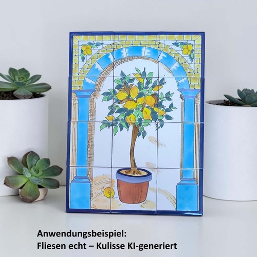 Fliesenbild zitronenbaum 45x60 - zitronenbaum,