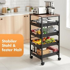 5 Ebenen Rollregal Servierwagen Küchenwagen Obstregal Gemüseregal Etagenwagen
