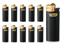 BiC Mini Feuerzeug, J25, Schwarz/Gold - 10 Stk im Set