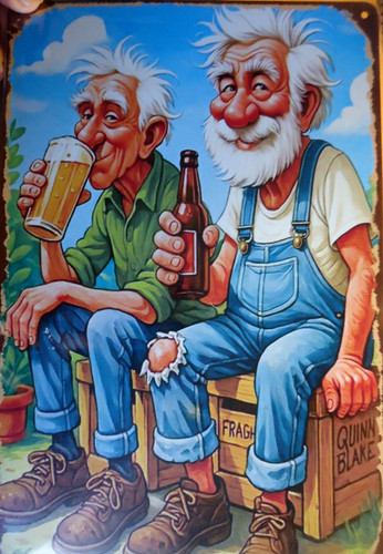 Rentner die bier trinken - rentner,