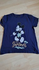 Damen T - Shirt Gr. 48 dunkelblau Mickey Maus Disney Sommer Baumwolle Neu