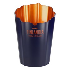 Finlandia Vodka Kühler Flaschenkühler Eiswürfelbox LED Single Blau innen Kupfer