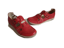 Kacper Damen Leder Slipper mit Klettverschluss Farbe rot Größe 40 NEU