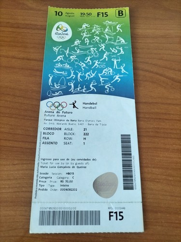 Used ticket olympic 08 - ticket, 10.08