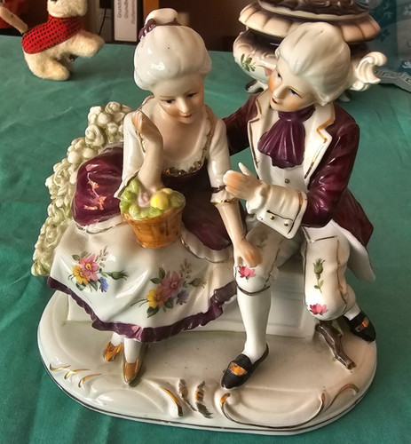 Porzellanfigur galantes paar - porzellanfigur,