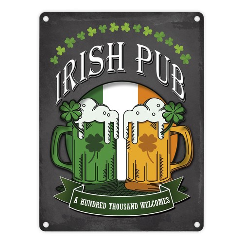 Metallschild mit irish pub - irish,