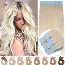 60 Stück Tape in Haar Extensions Remy Echthaar Haarverlängerung Weft Tresse 150g