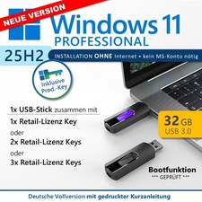 Windows 11 Professional 25H2 | bootfähiger USB-Stick + 1-2-3 Retail-Product-Key