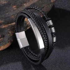 Herren armband schwarz echtes - schwarz,