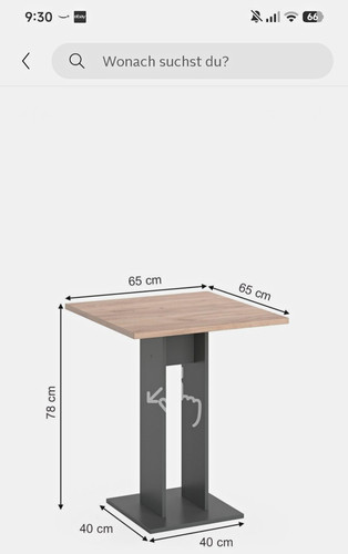 Quadratischer esstisch 65x65 - esstisch,